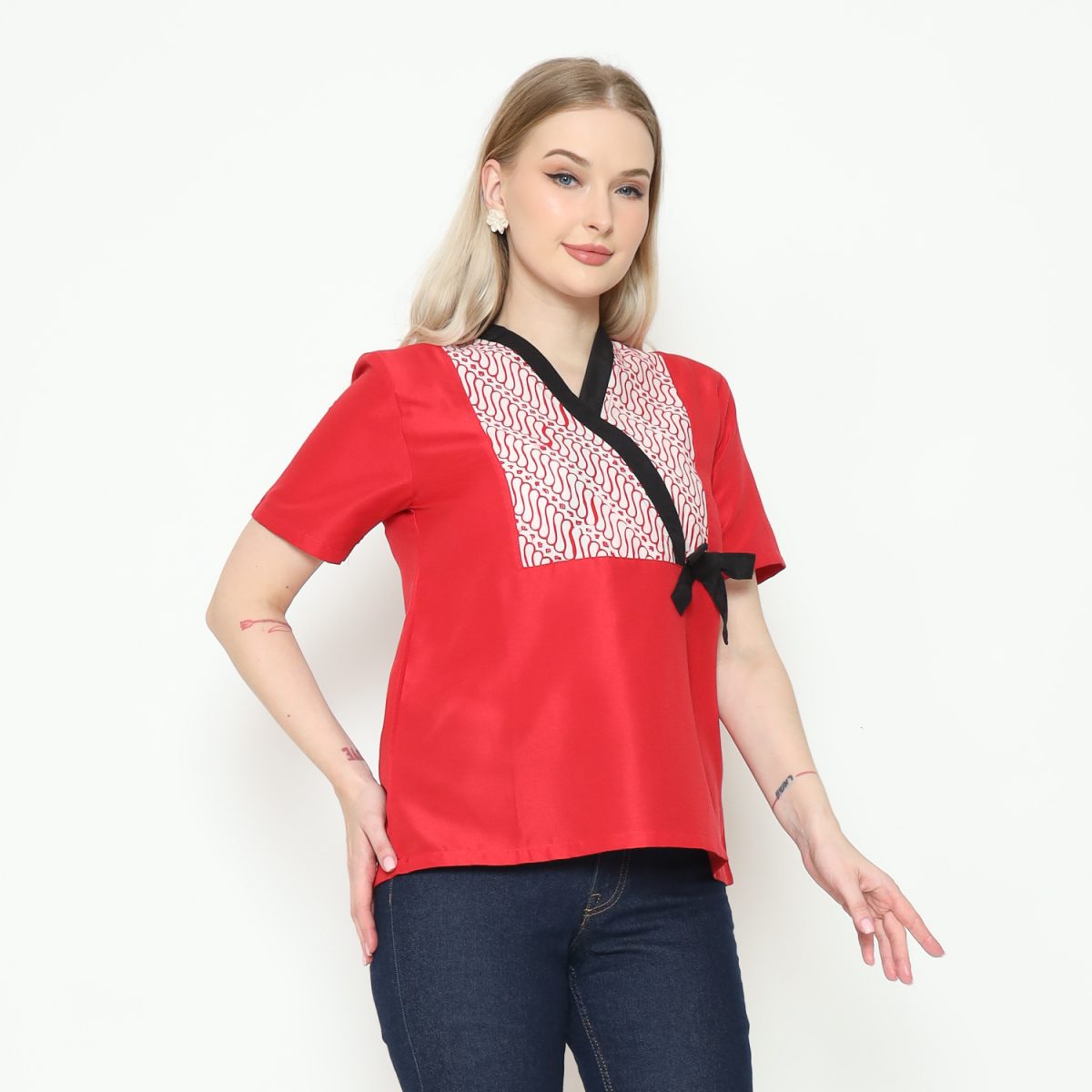 Rose Blouse Red - Image 3