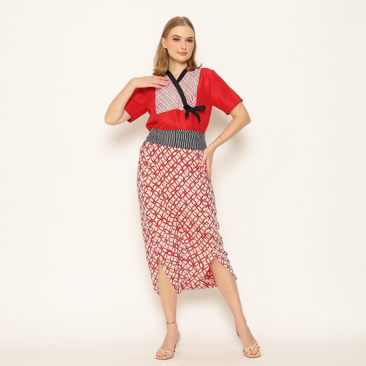 Rianti Pants Cream Red - Image 5