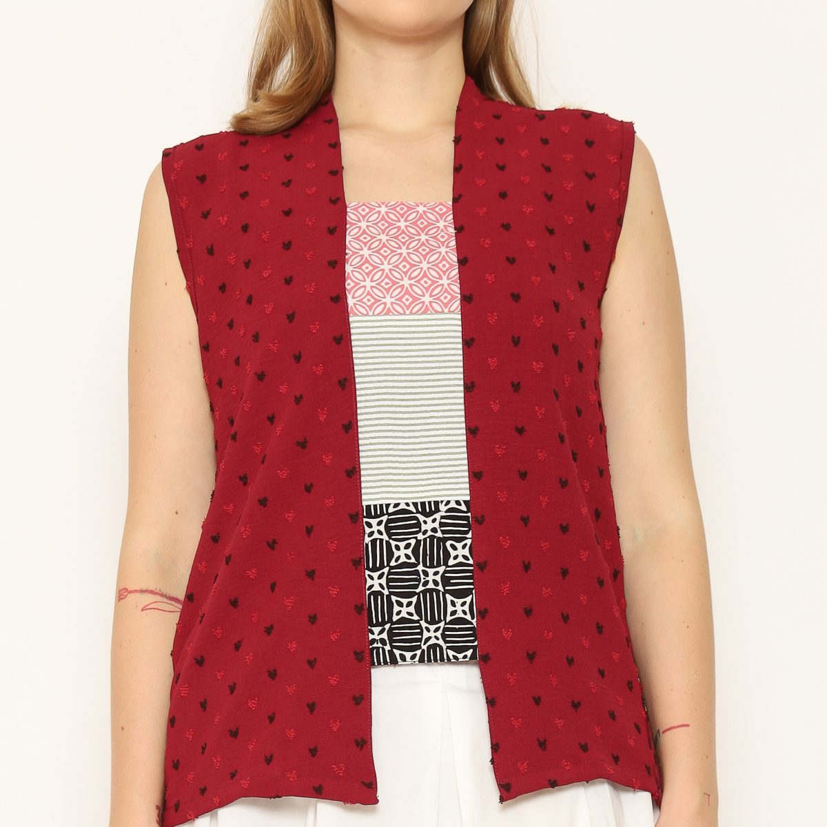 Amara Blouse Heart Maroon - Image 2