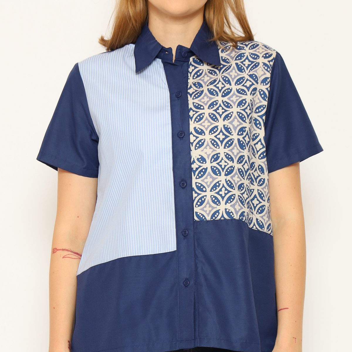 Janice Shirt Kawung Blue - Image 2