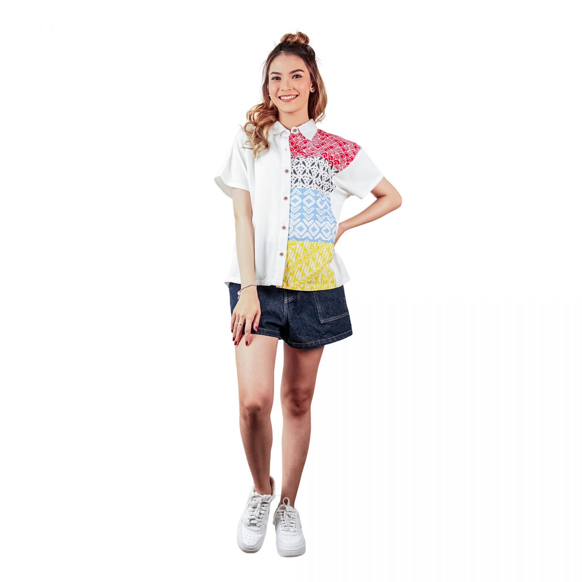 Modest Shirt White Red - Image 12