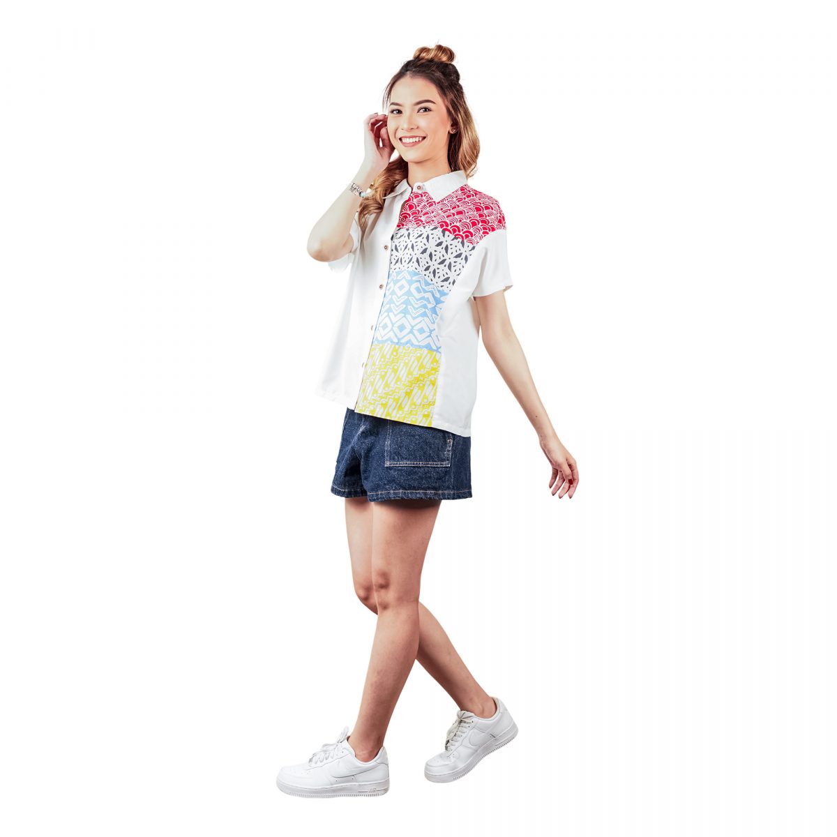 Modest Shirt White Red - Image 6
