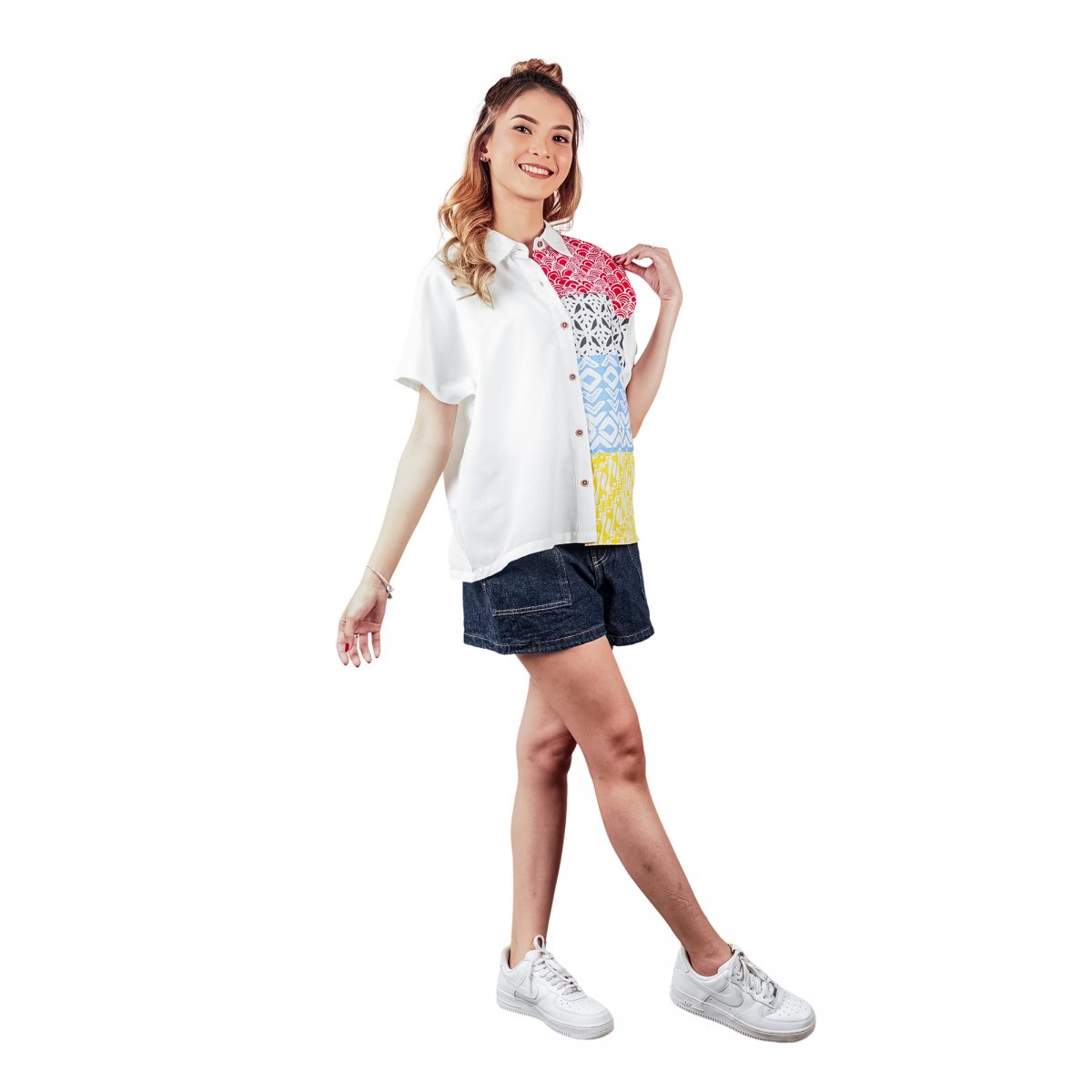 Modest Shirt White Red - Image 8