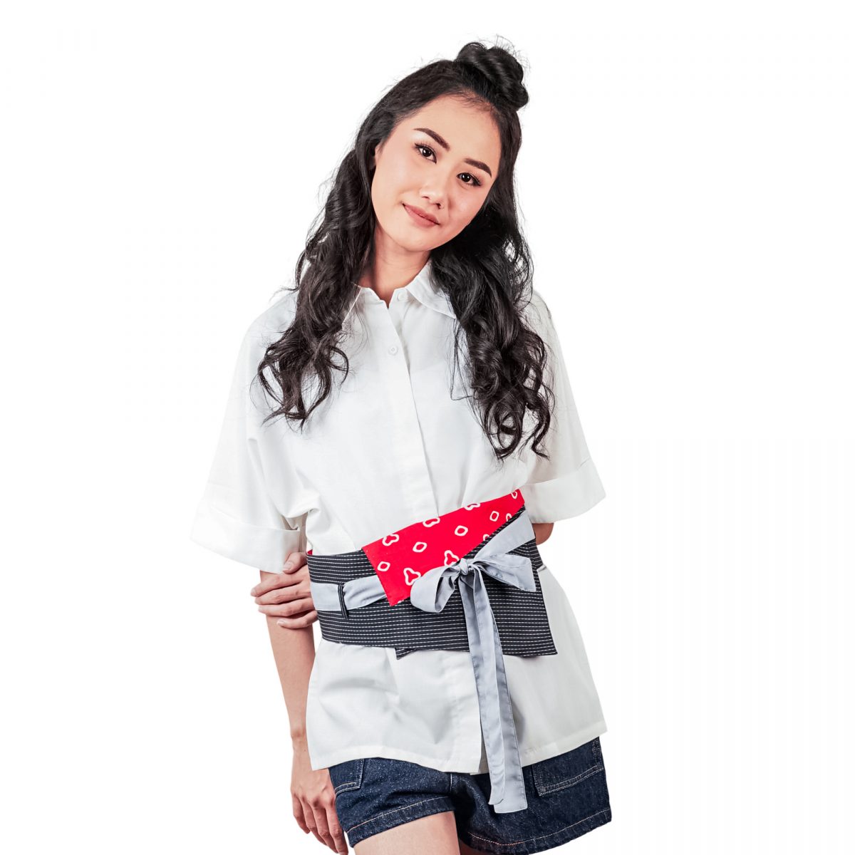Obi Belt Black Red