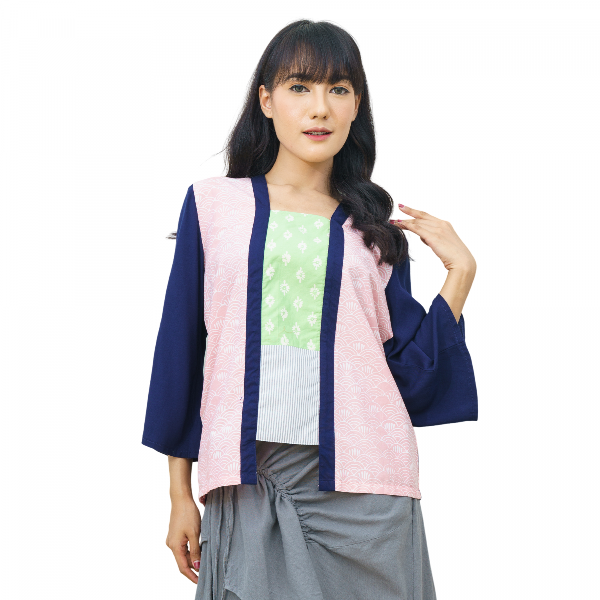 Valerie Blouse Navy Pink