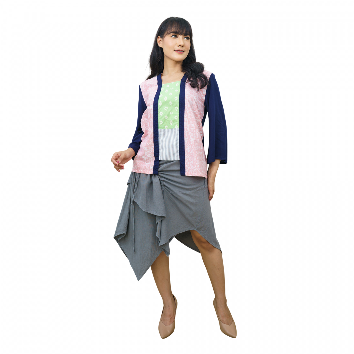Valerie Blouse Navy Pink - Image 6