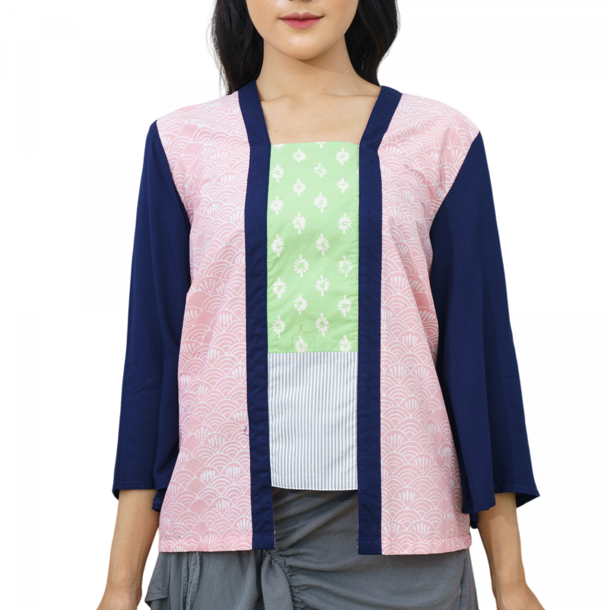 Valerie Blouse Navy Pink - Image 2