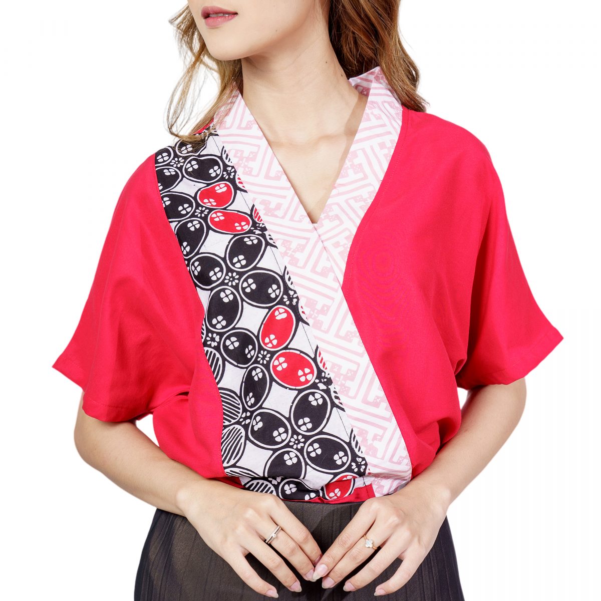 Athena Blouse Red Black - Image 2