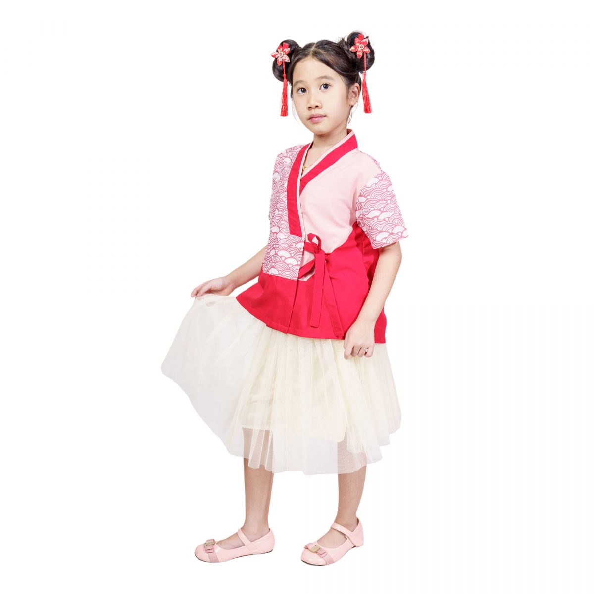 Sejiwa Blouse Kids Red Pink - Image 4