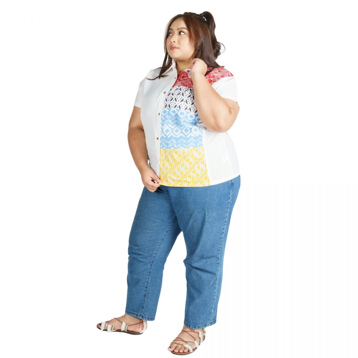 Modest Shirt White Red - Image 5
