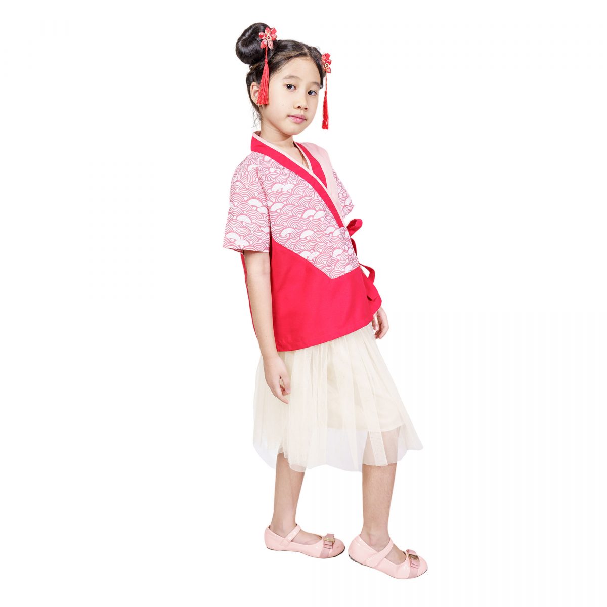 Sejiwa Blouse Kids Red Pink - Image 3