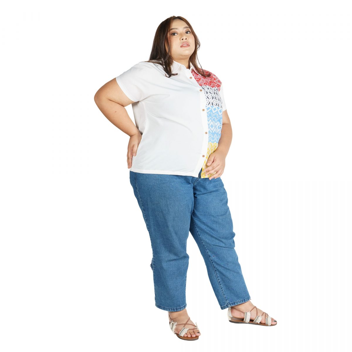 Modest Shirt White Red - Image 7