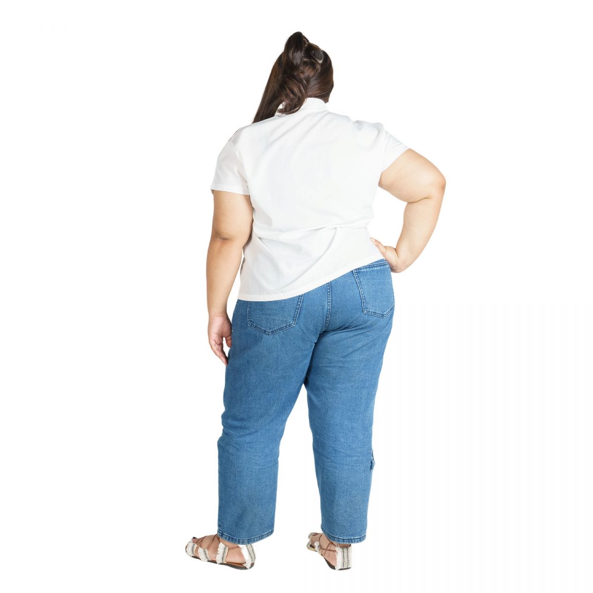 Modest Shirt White Red - Image 9