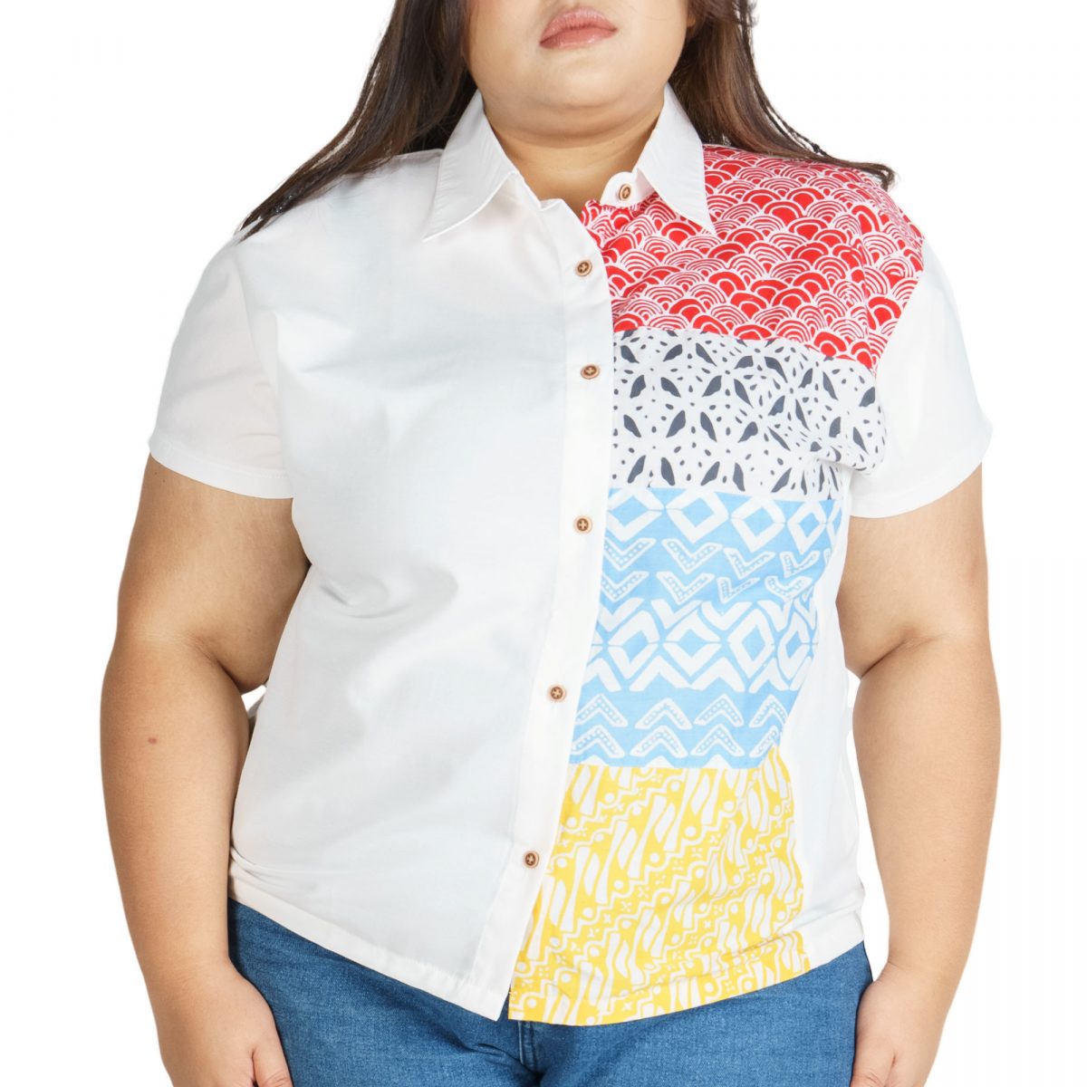 Modest Shirt White Red - Image 3