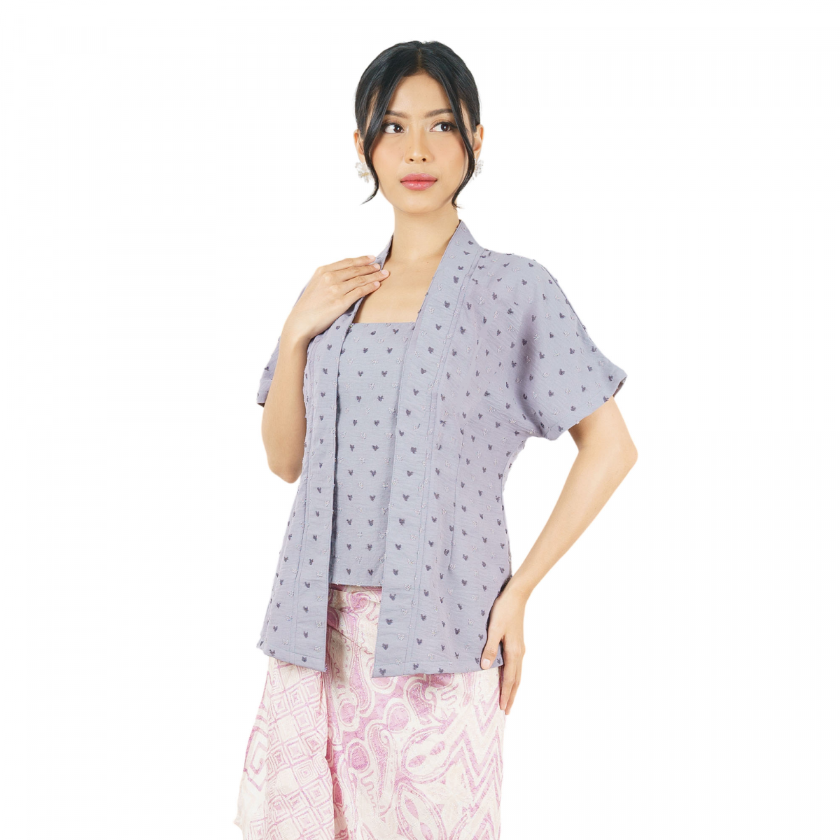 Yasmine Blouse Heart Grey