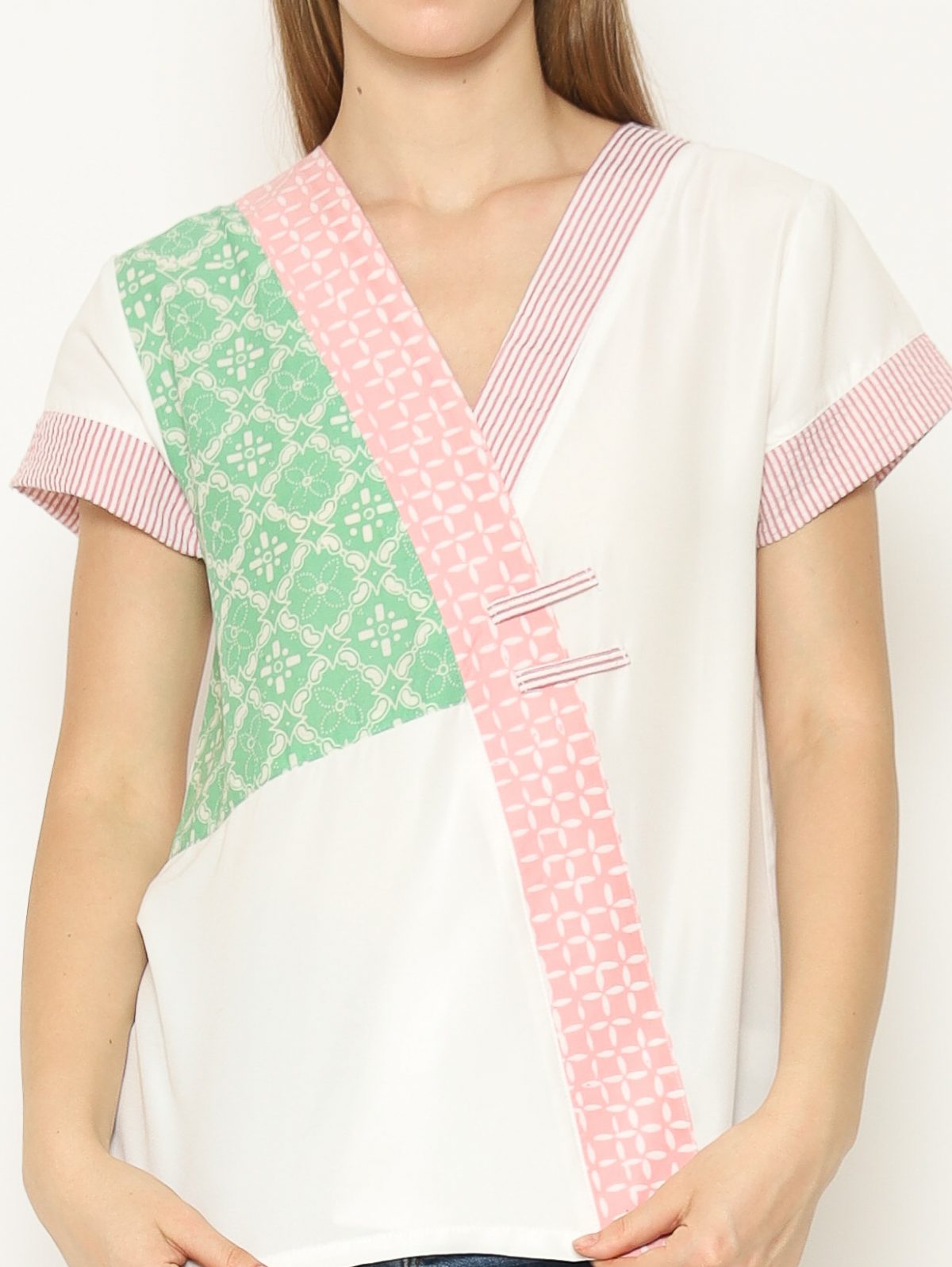 Melissa Blouse Green White - Image 2
