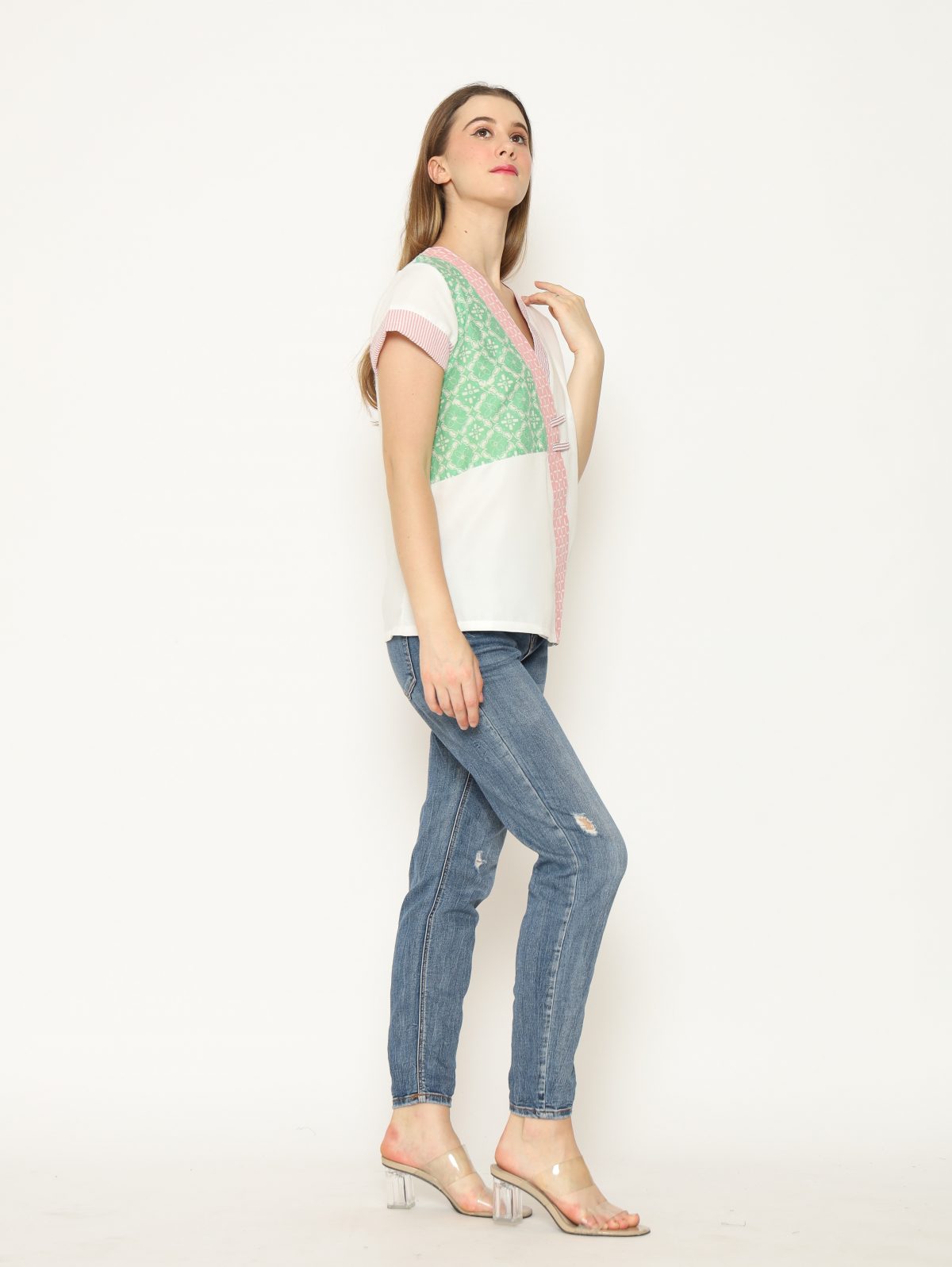 Melissa Blouse Green White - Image 3