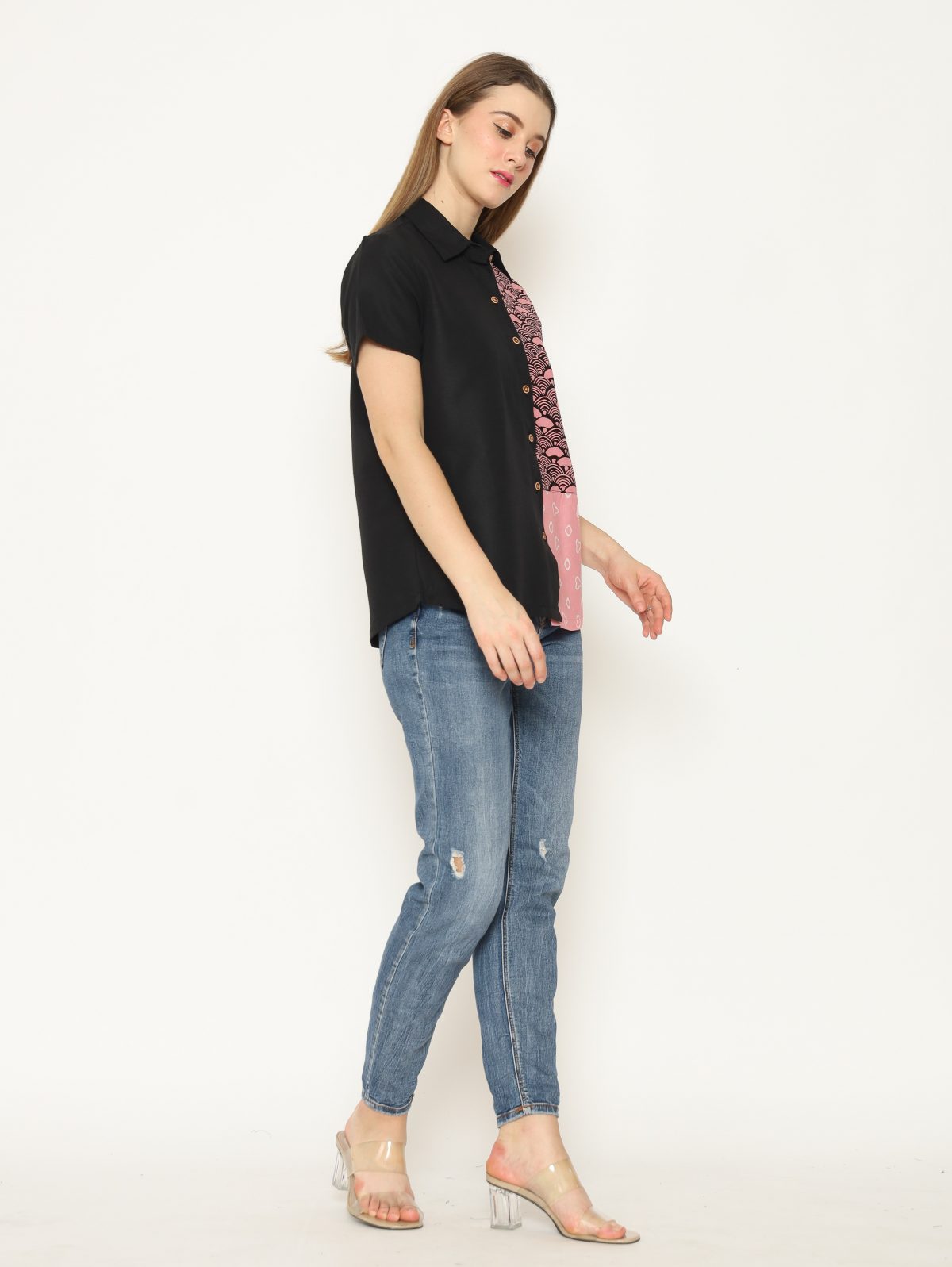 Agnes Shirt Black Pink - Image 4
