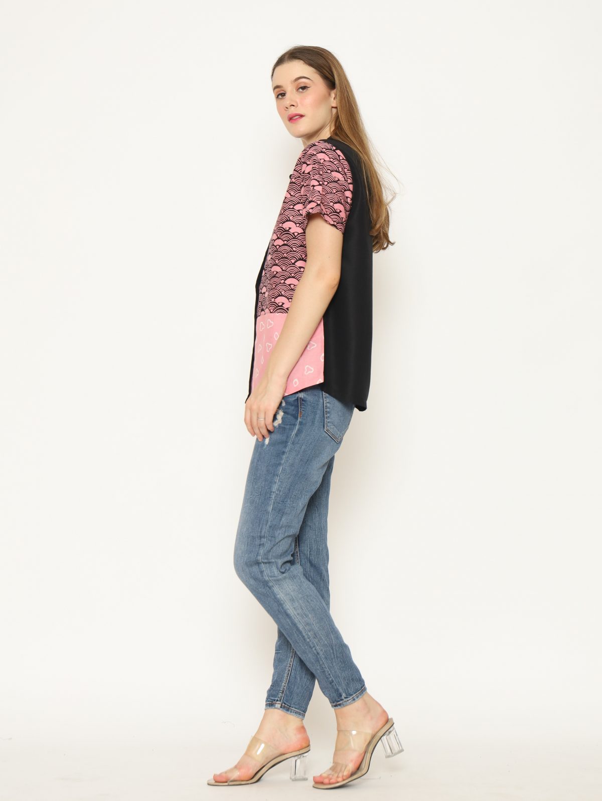 Agnes Shirt Black Pink - Image 3