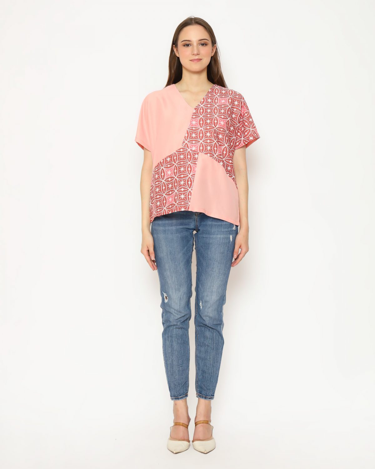 Alexis Blouse Kawung Pink - Image 6