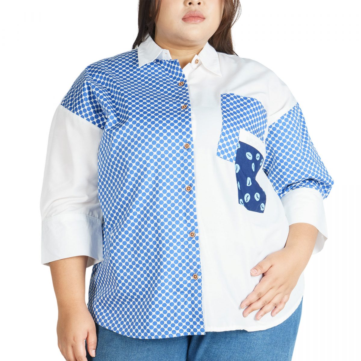 Emira Shirt White Blue - Image 2
