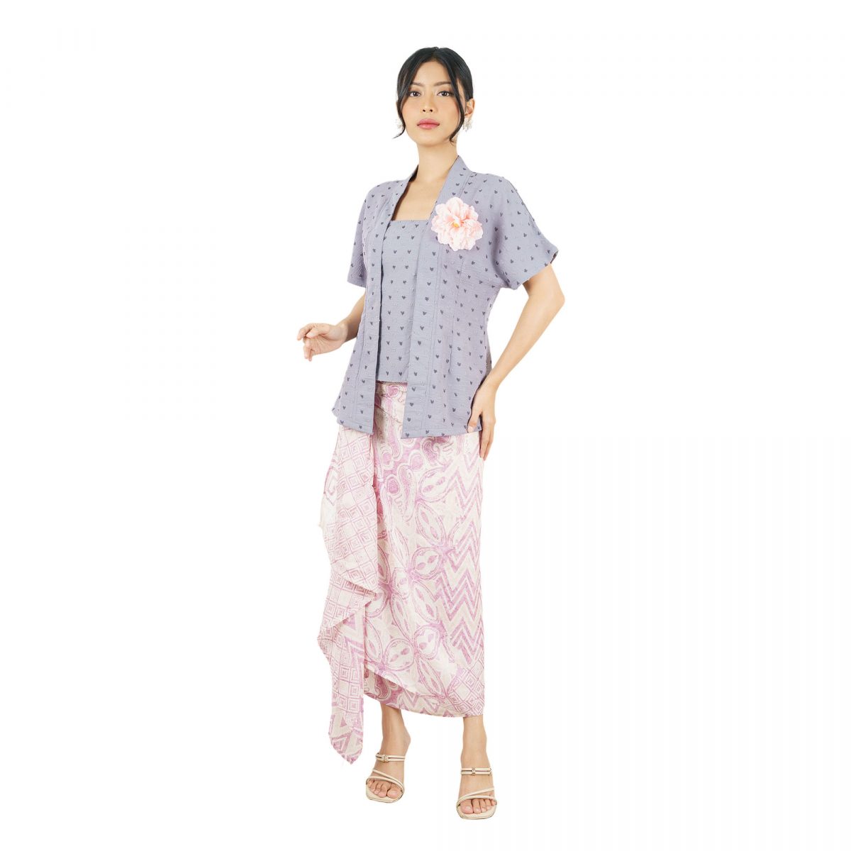 Yasmine Blouse Heart Grey - Image 6