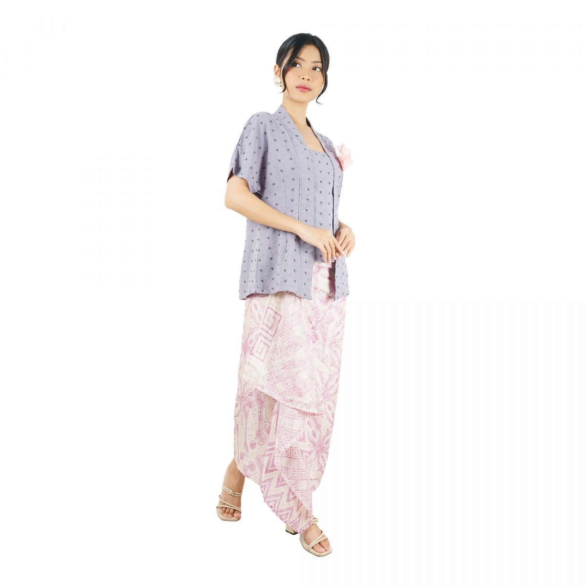 Yasmine Blouse Heart Grey - Image 3