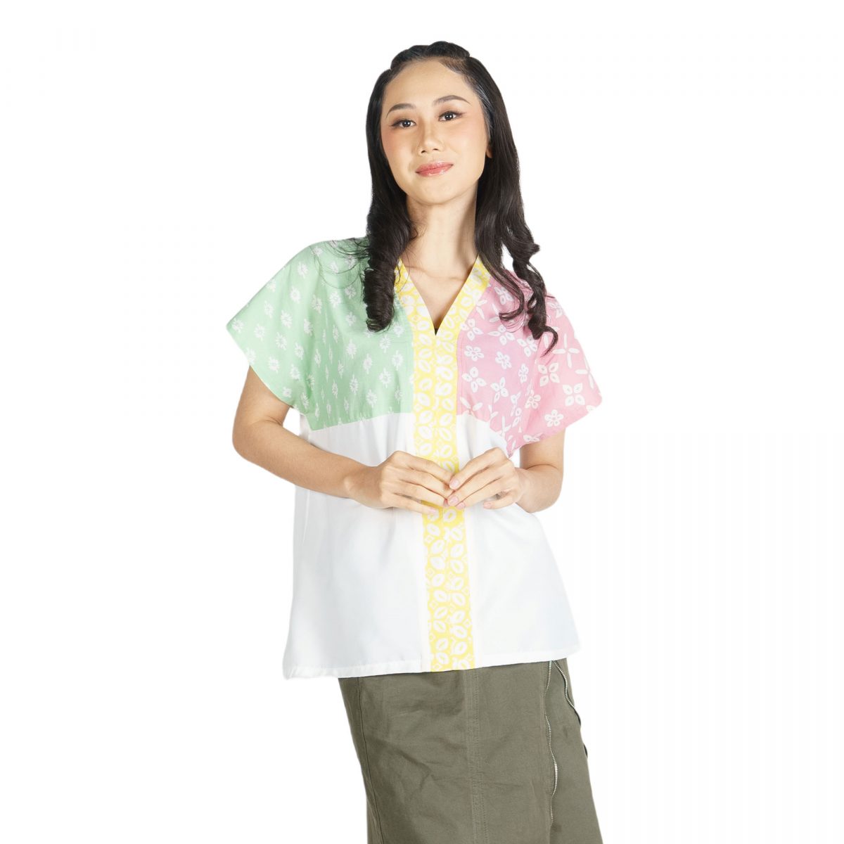 Aretha Blouse Green White