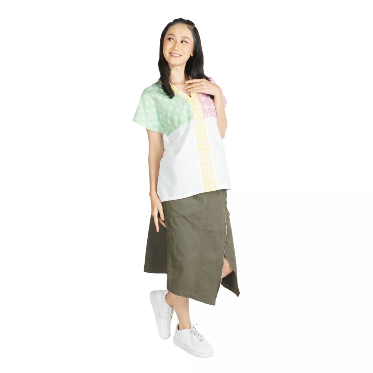 Aretha Blouse Green White - Image 6