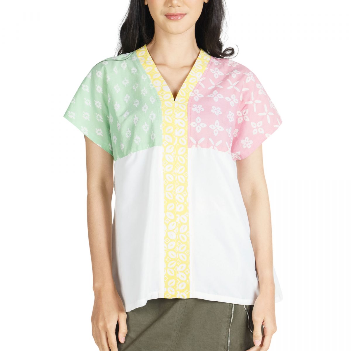 Aretha Blouse Green White - Image 2