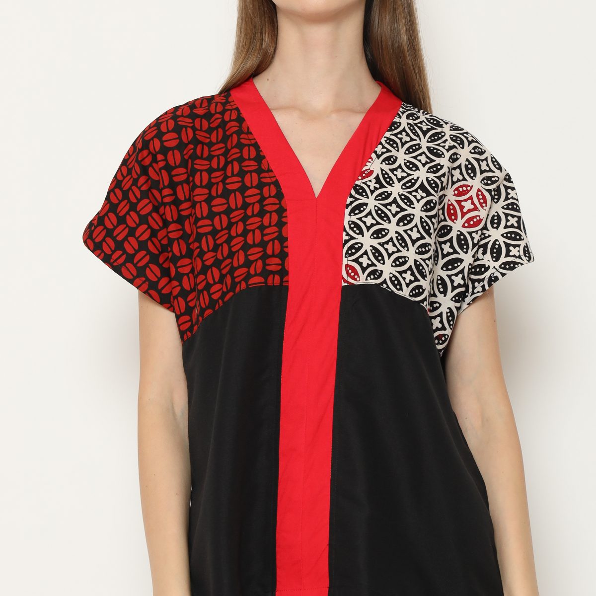 Aretha Blouse Black Red - Image 2