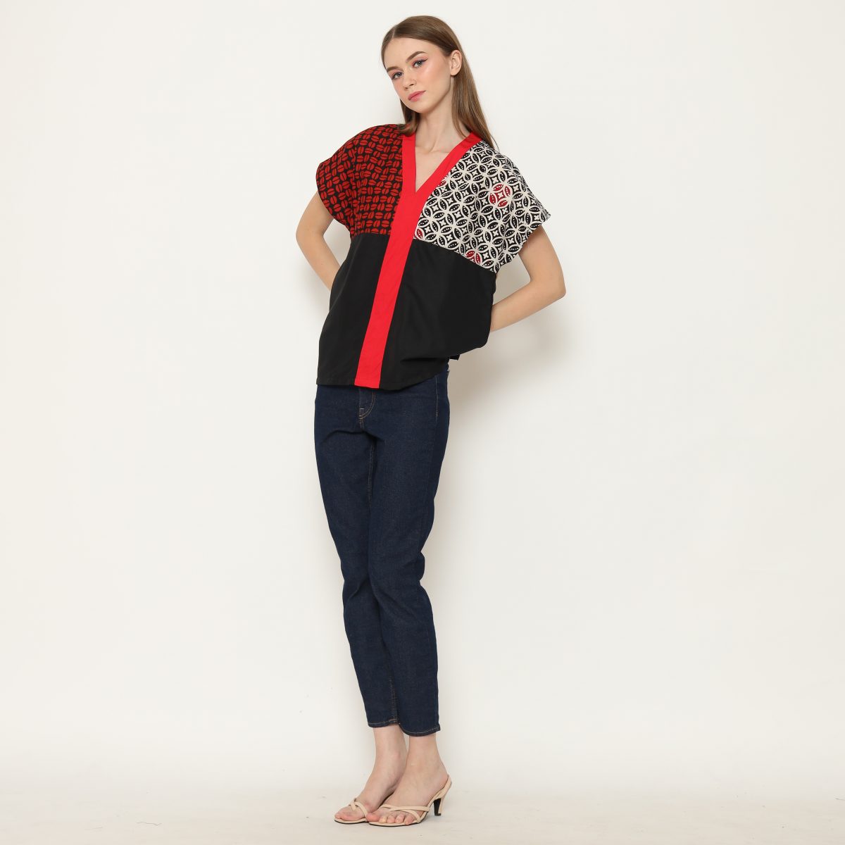 Aretha Blouse Black Red - Image 6