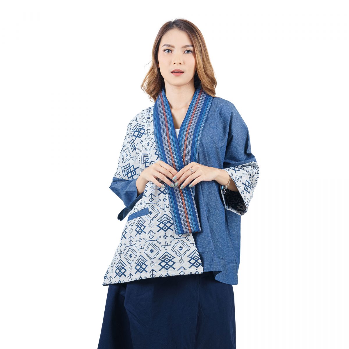 Tatiana Blazer Navy Cream