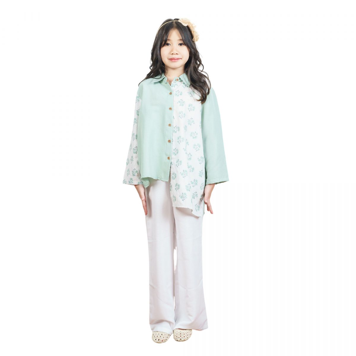 Lilian Shirt Kids Sage Green - Image 6
