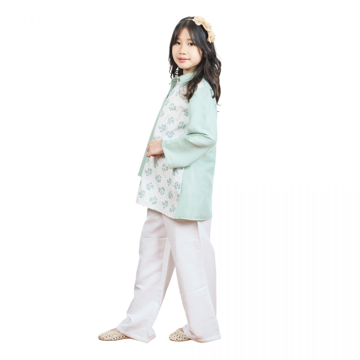 Lilian Shirt Kids Sage Green - Image 3