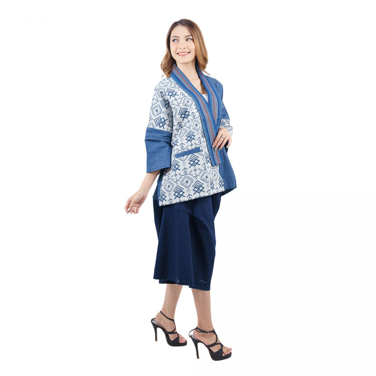 Tatiana Blazer Navy Cream - Image 3