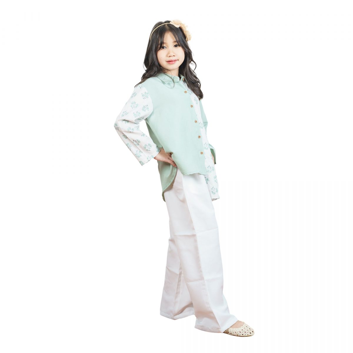Lilian Shirt Kids Sage Green - Image 4
