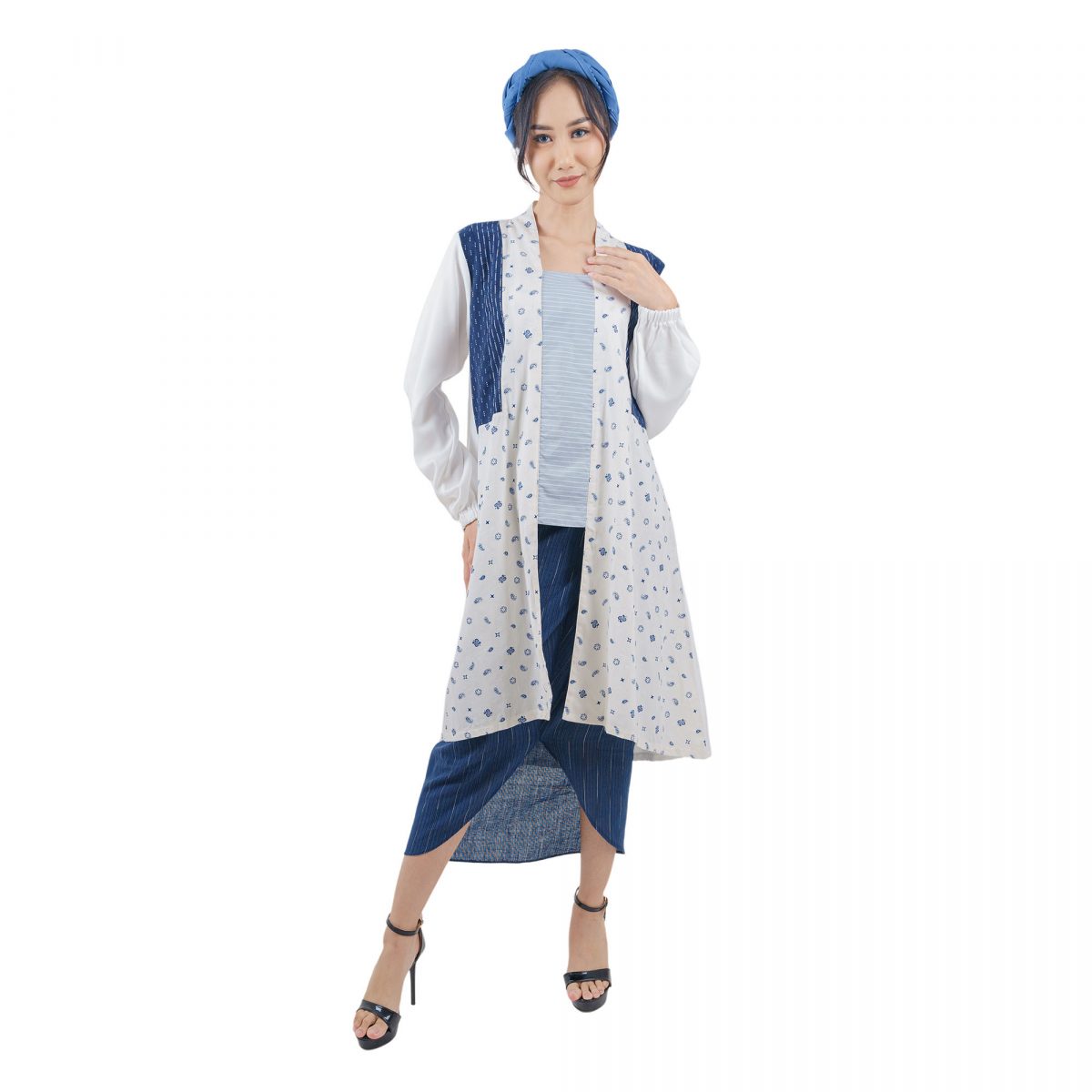Malaka Tunic Cream Navy - Image 6