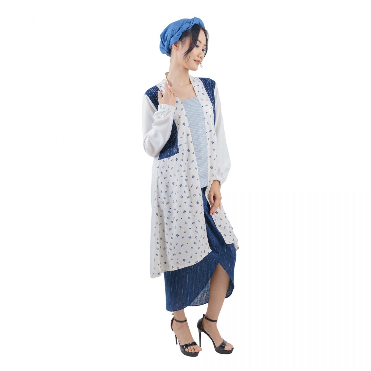 Malaka Tunic Cream Navy - Image 4