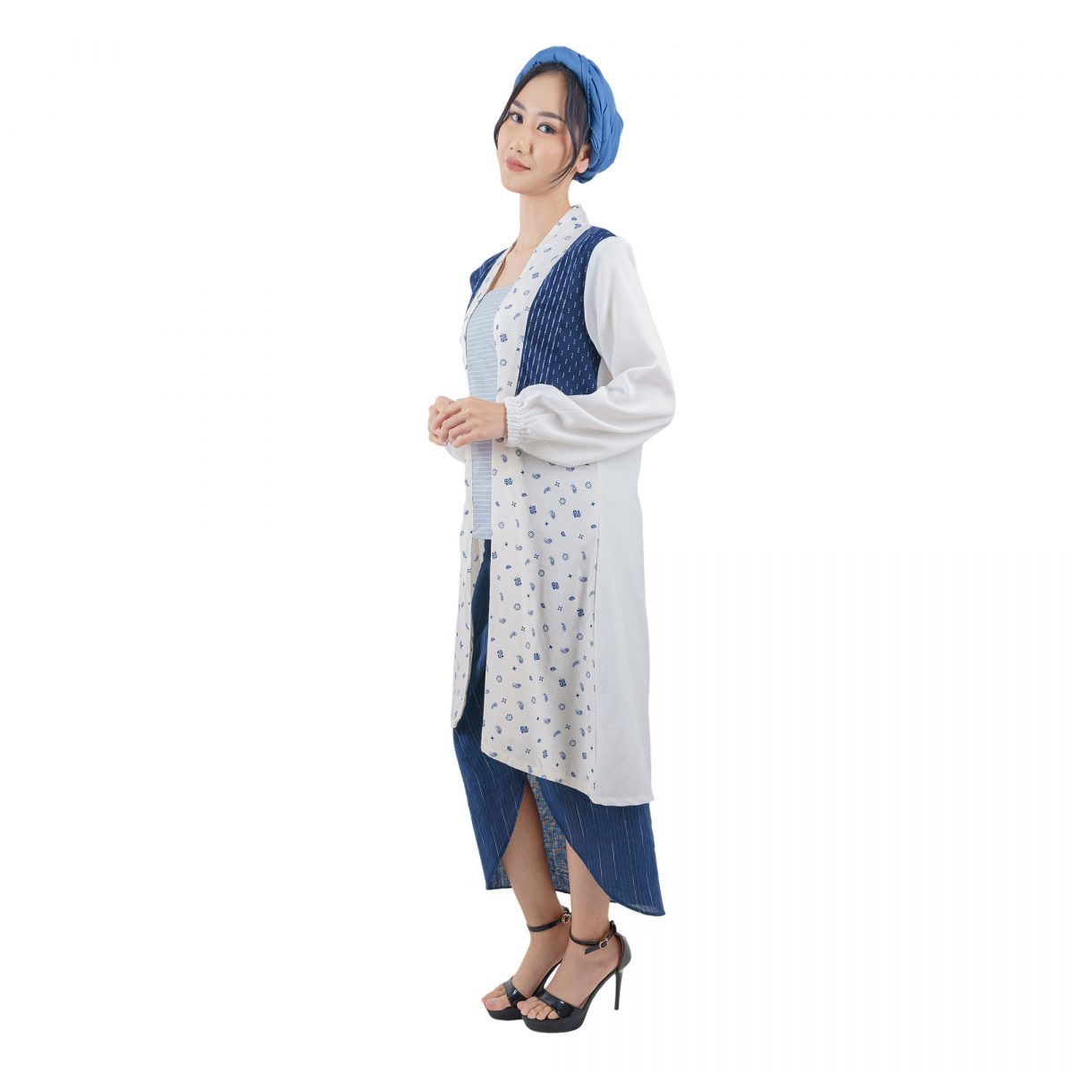 Malaka Tunic Cream Navy - Image 3