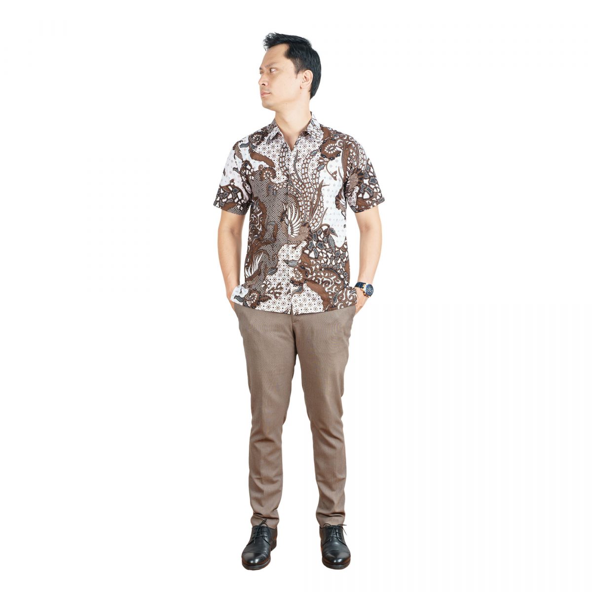 Gilbert Shirt Cream Brown - Image 6