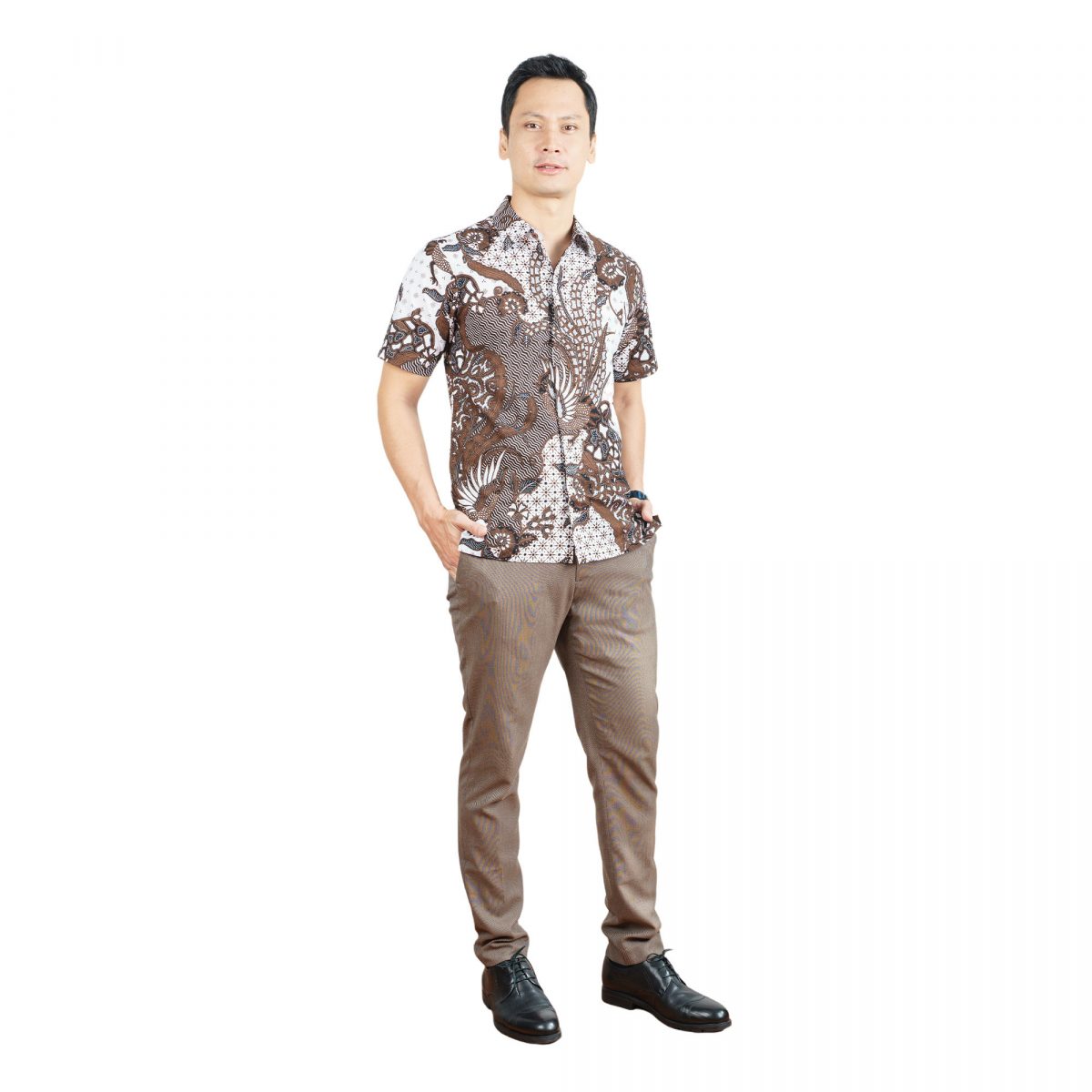 Gilbert Shirt Cream Brown - Image 3