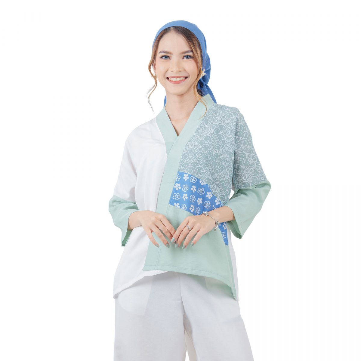 Amanda Blouse Green Blue