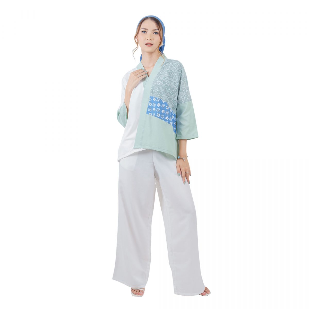 Amanda Blouse Green Blue - Image 6
