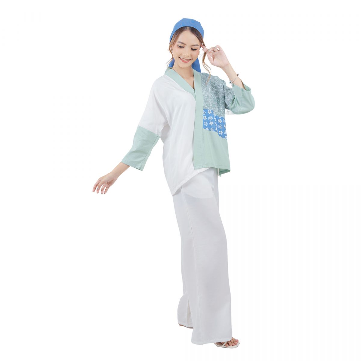 Amanda Blouse Green Blue - Image 4