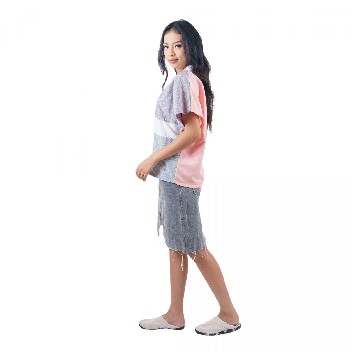 Darlene Blouse Green Pink - Image 3
