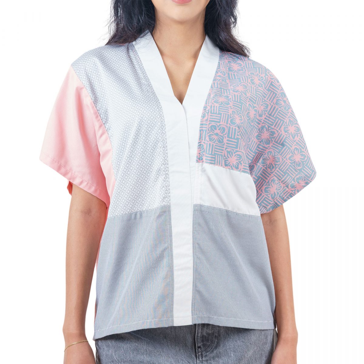 Darlene Blouse Green Pink - Image 2