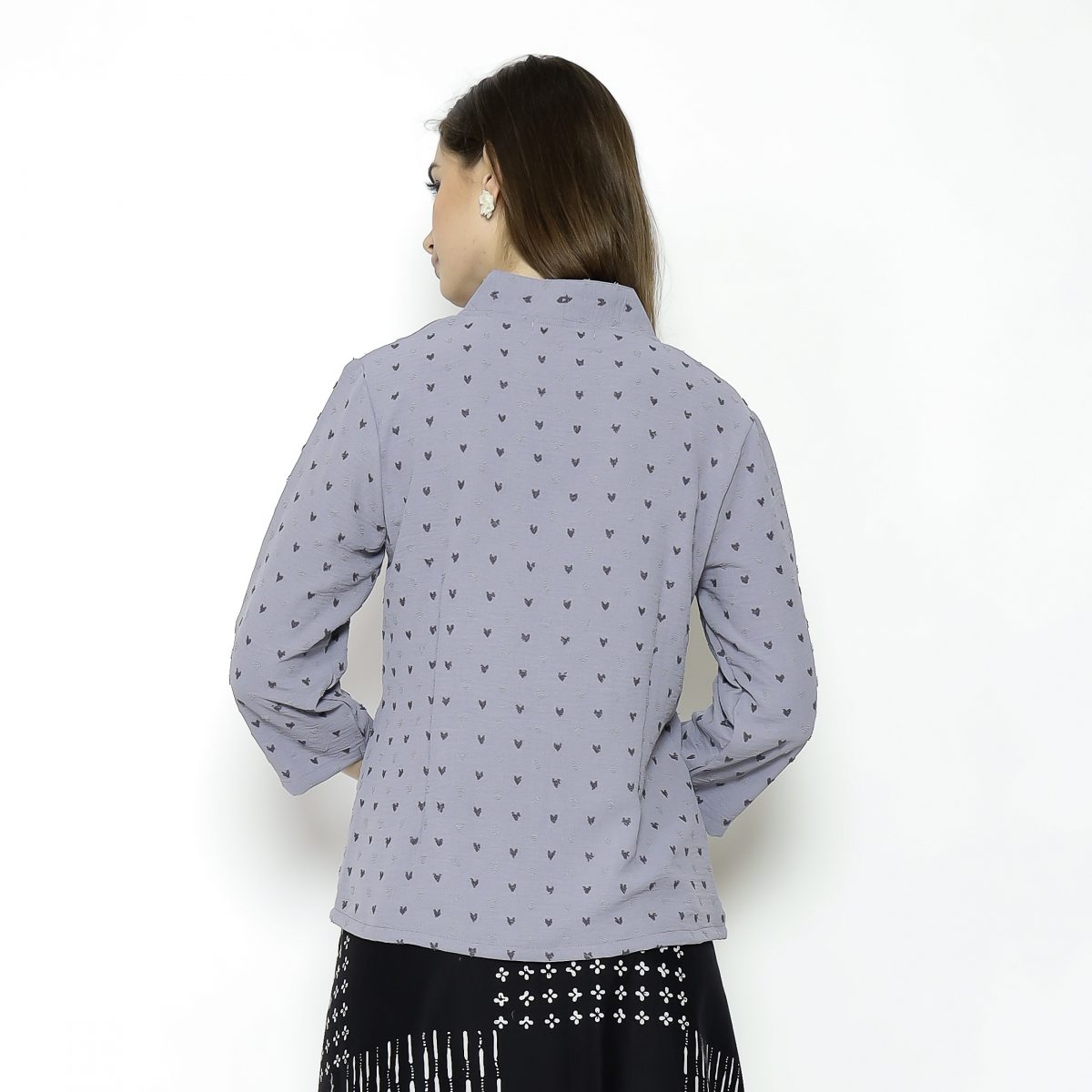 Yasmine 2 Blouse Heart Grey - Image 5