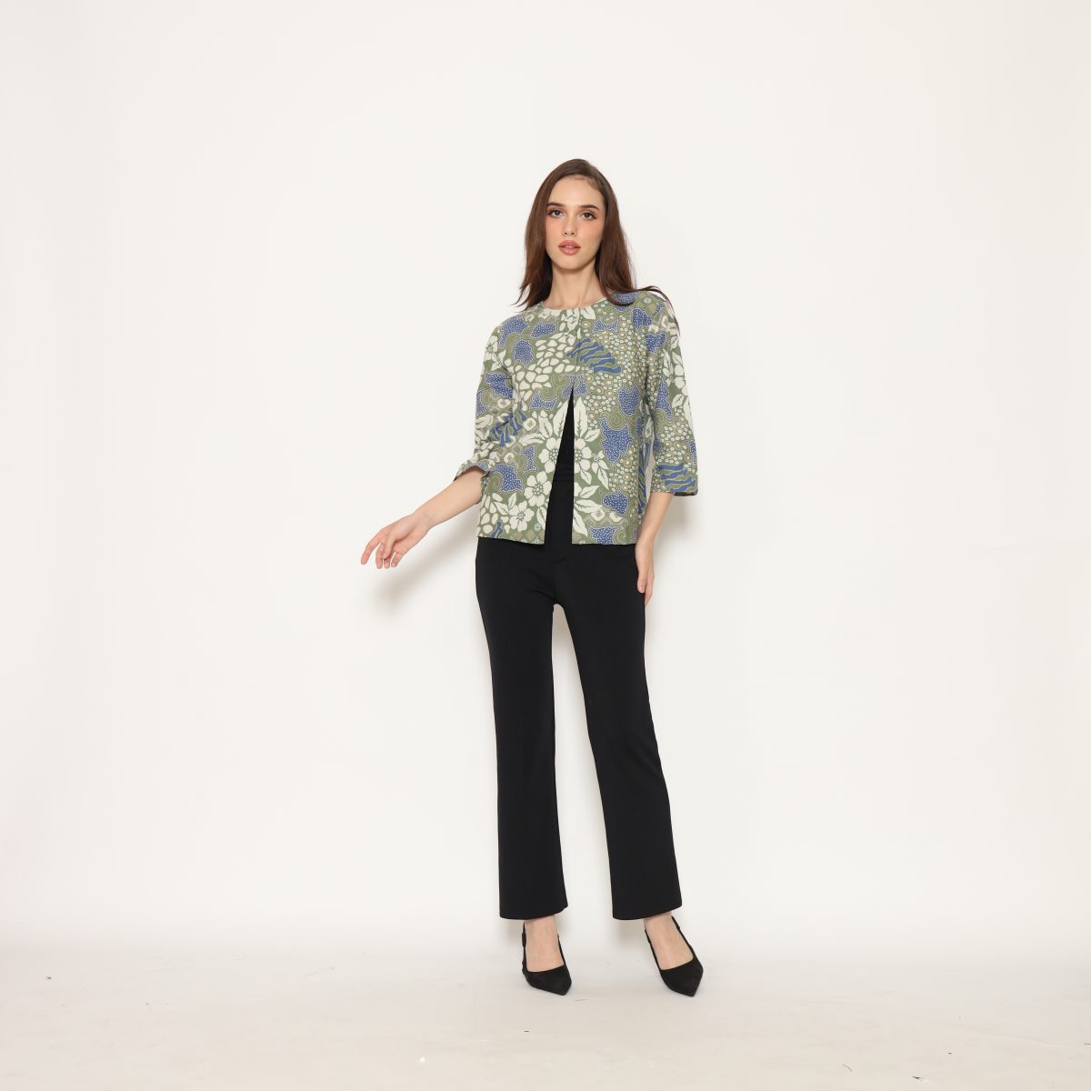 Tasya Blazer Green Cream - Image 5
