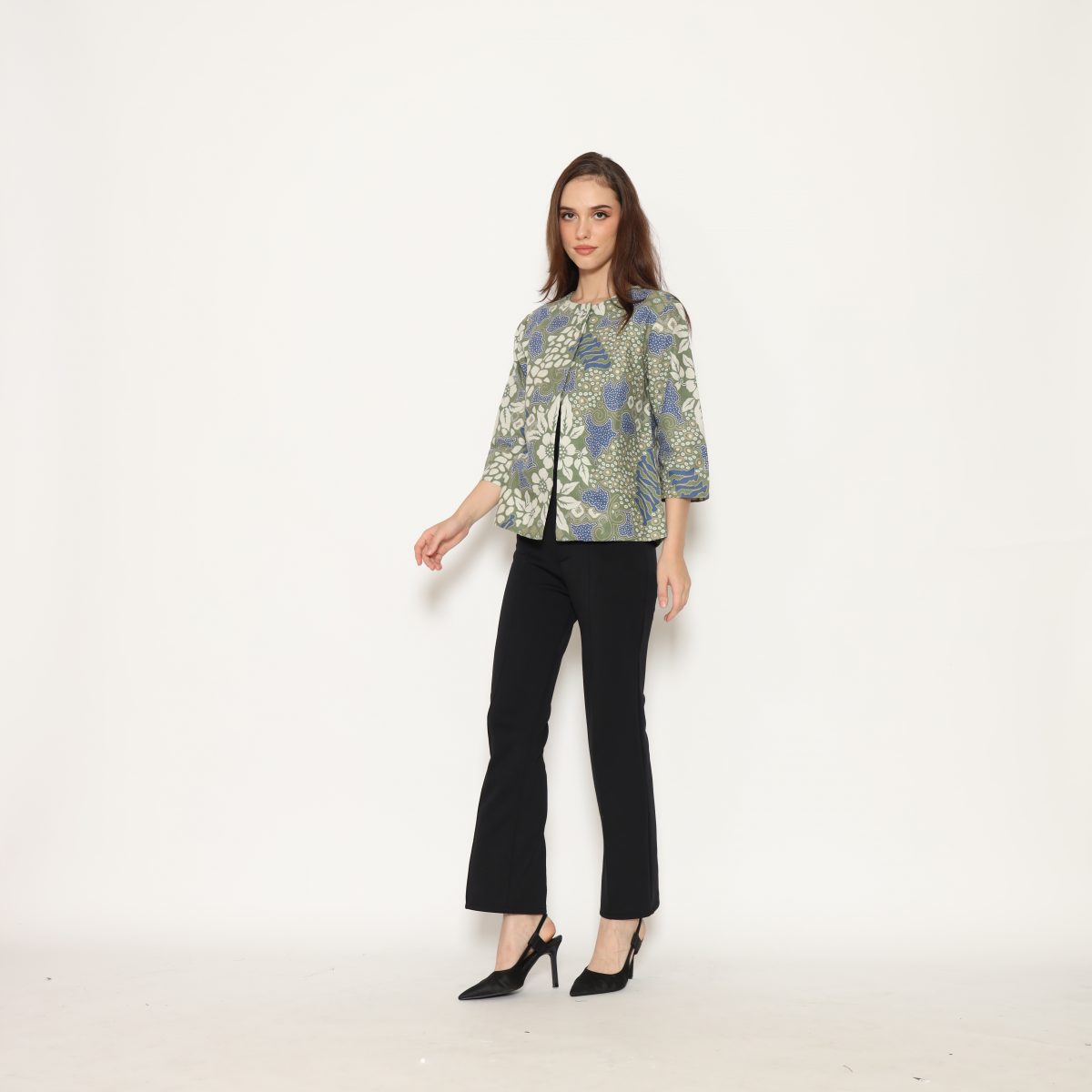 Tasya Blazer Green Cream - Image 3